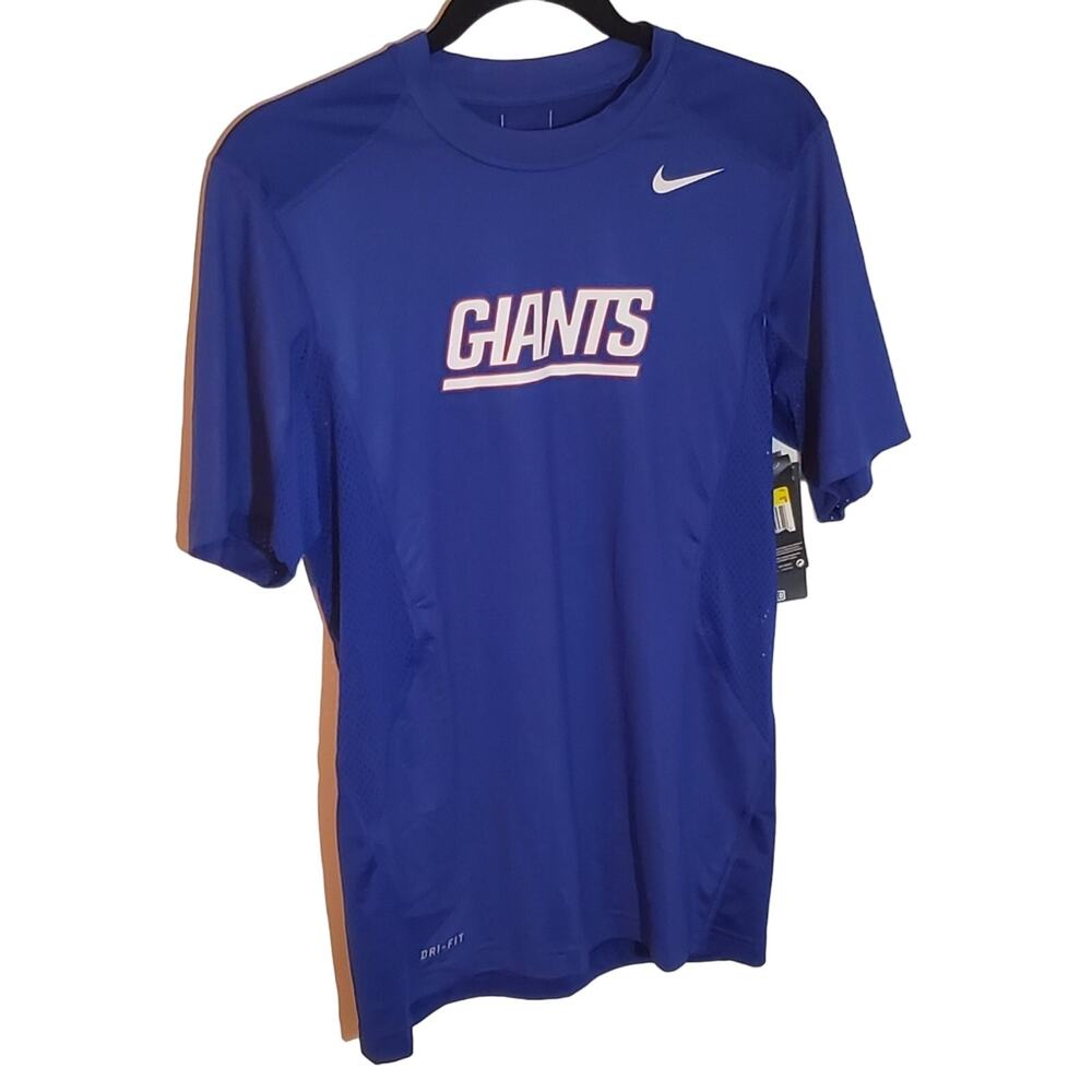 NWT! Nike NFL Giants Dri-Fit Hypercool Blue Fitted Tee Size Small